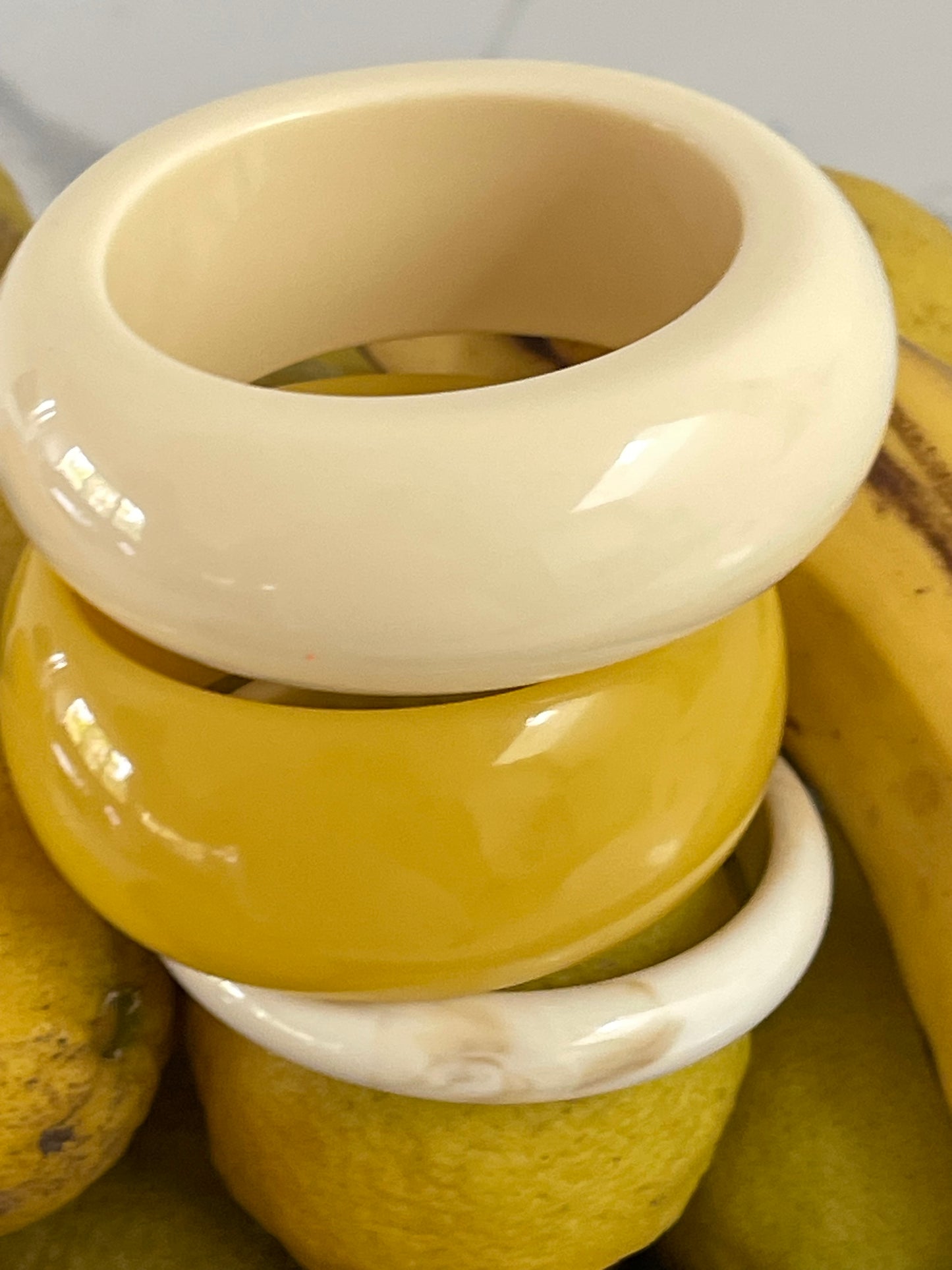 Pre-Order Limoncello Cream Resin Bangle Stack