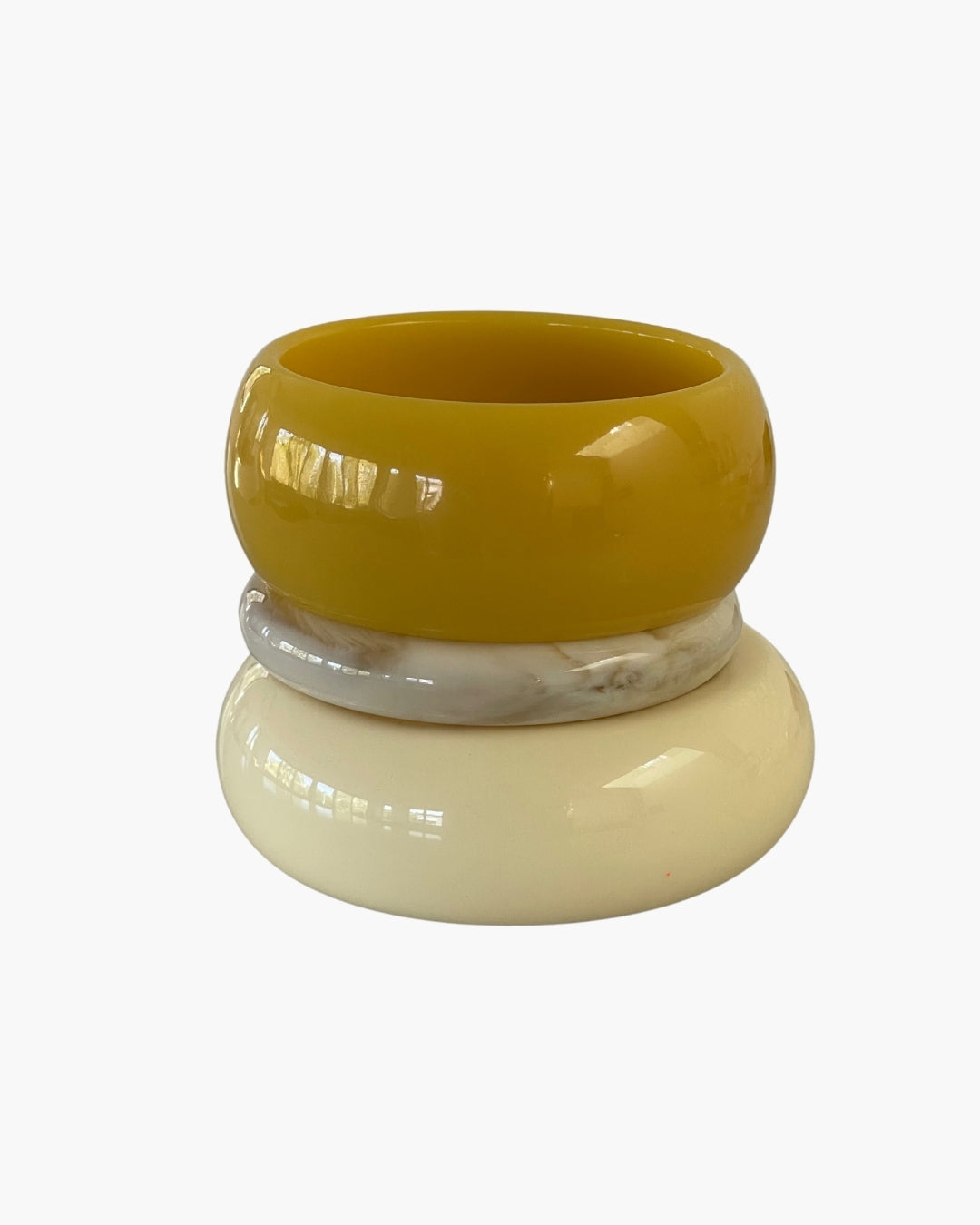 Pre-Order Limoncello Cream Resin Bangle Stack