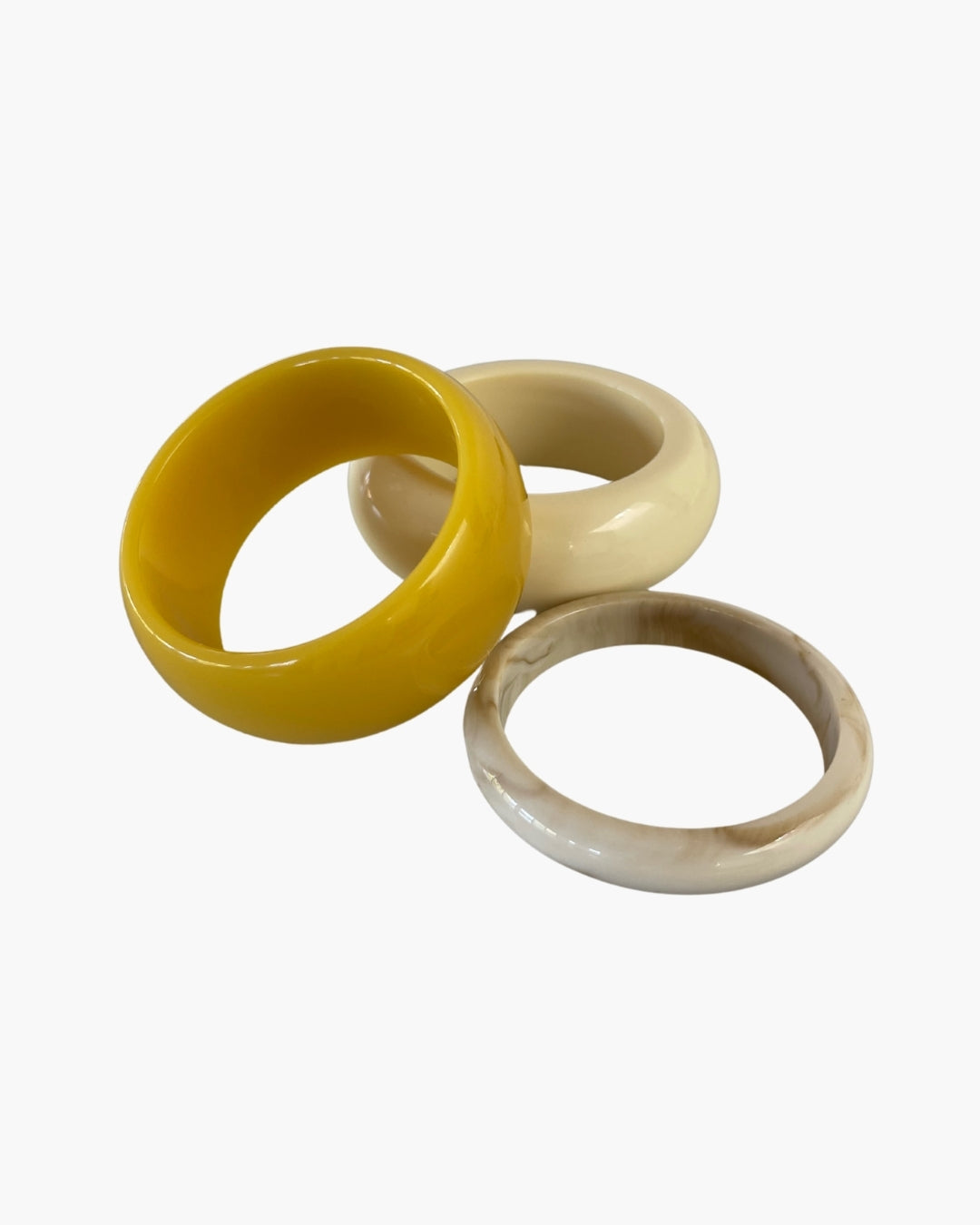 Pre-Order Limoncello Cream Resin Bangle Stack