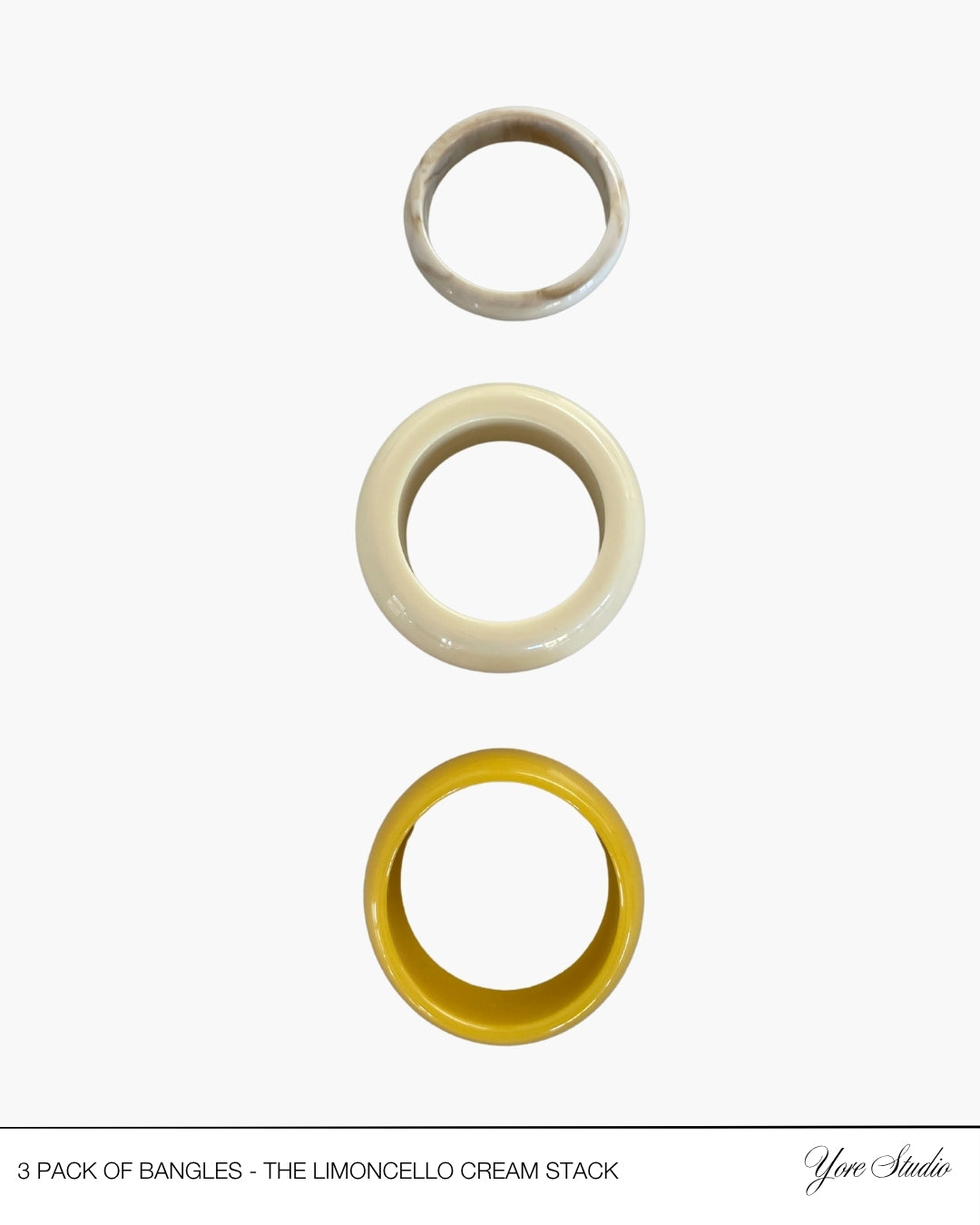 Pre-Order Limoncello Cream Resin Bangle Stack