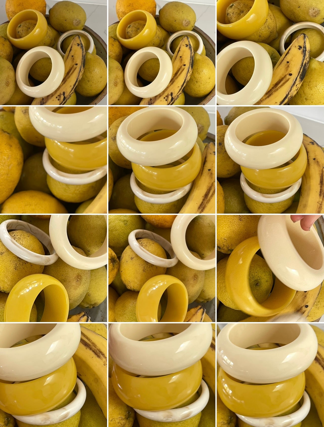 Pre-Order Limoncello Cream Resin Bangle Stack
