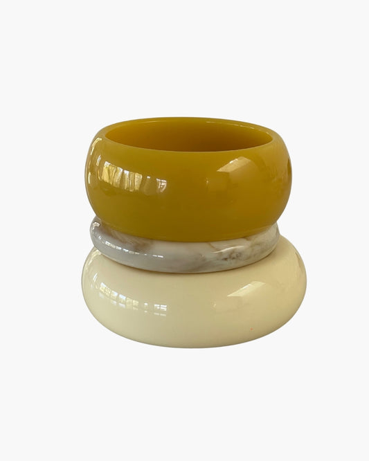 Pre-Order Limoncello Cream Resin Bangle Stack